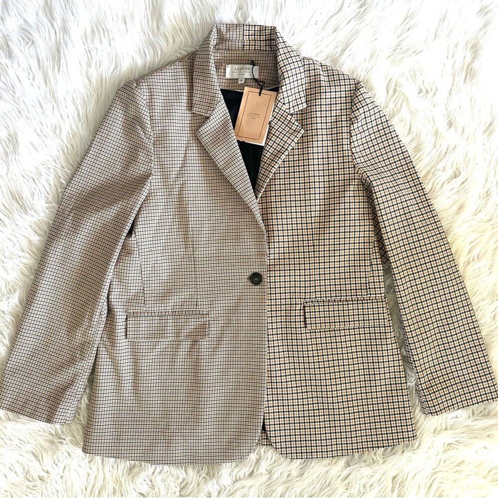 La Ligne Plaid Print Blazer NWT Size 14 & 10 - Picture 5 of 14